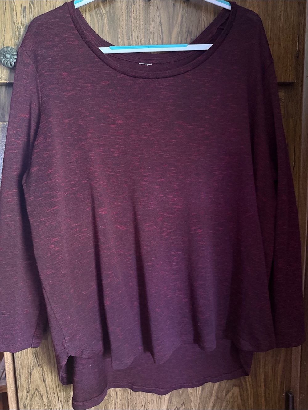 Women's Long Sleeve Maroon Pullover Top